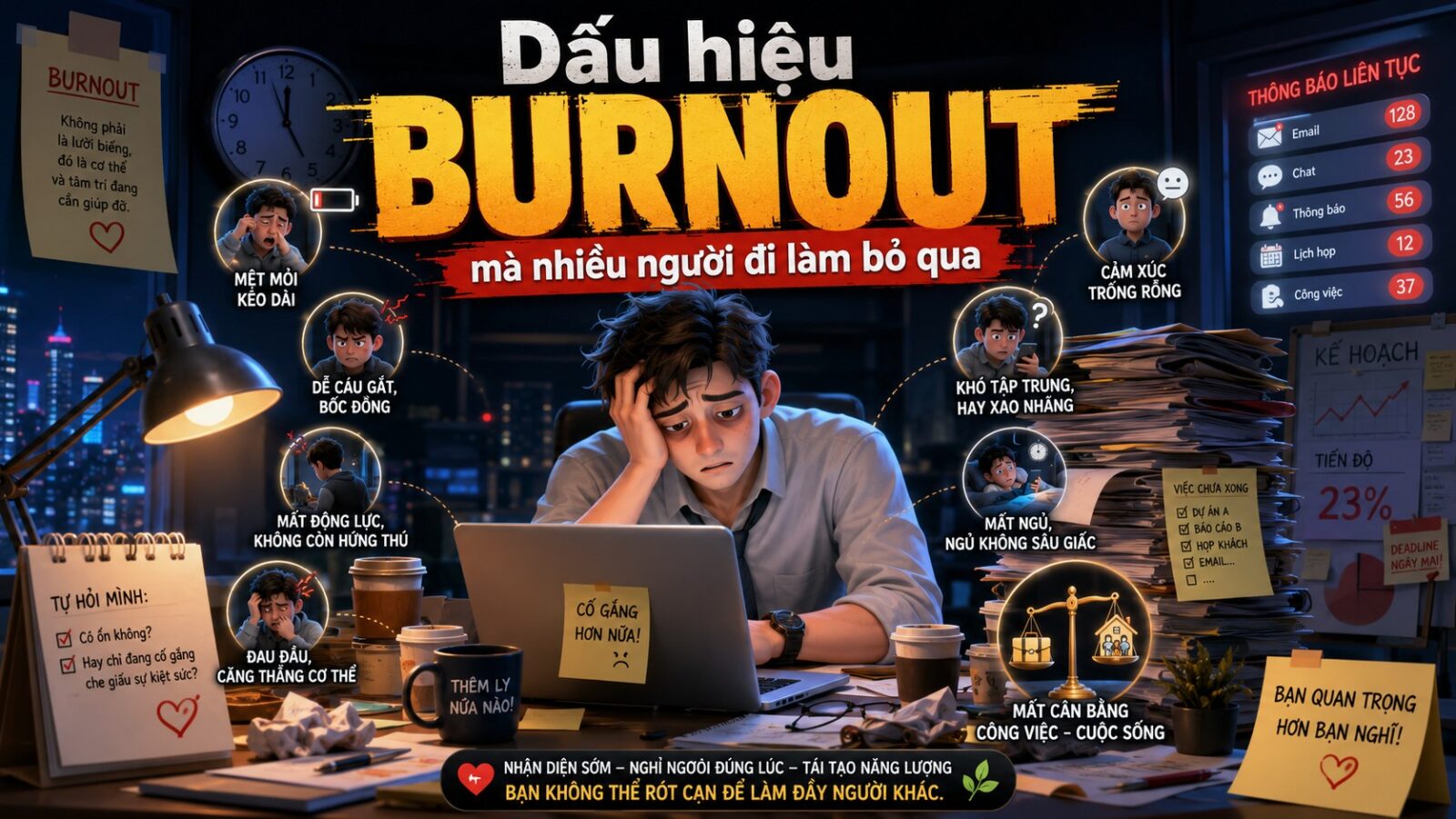 DẤU HIỆU BURNOUT MÀ NHIỀU NGƯỜI ĐI LÀM BỎ QUA