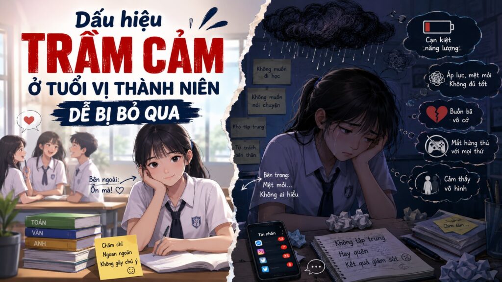 DẤU HIỆU TRẦM CẢM Ở TUỔI VỊ THÀNH NIÊN