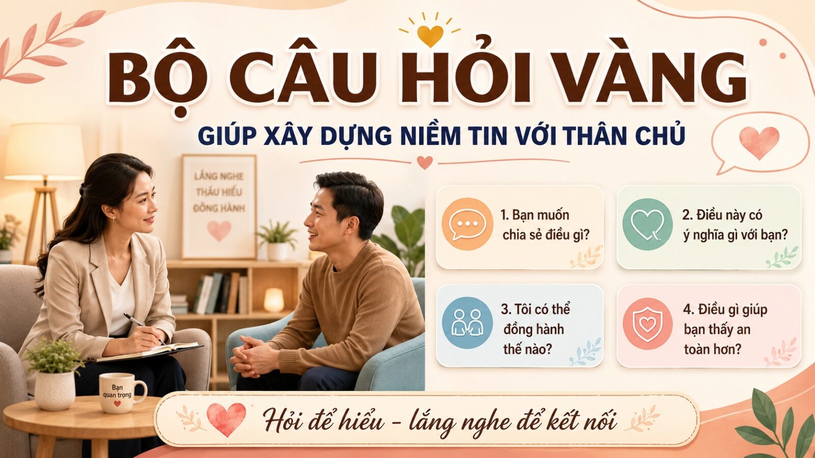 BỘ CÂU HỎI VÀNG GIÚP XÂY DỰNG NIỀM TIN VỚI THÂN CHỦ
